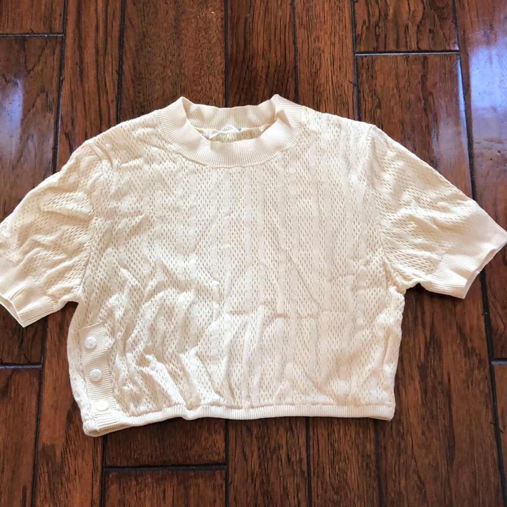 Free People cream colored crop top